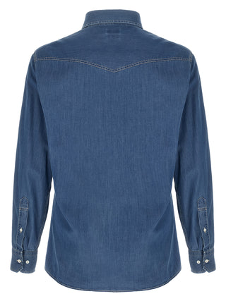 Blusa de algodón azul