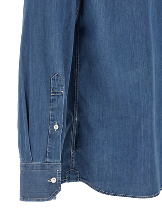 Blusa de algodón azul