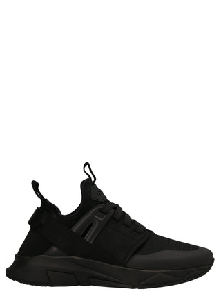 Black Polyethylene Athletic Sneakers
