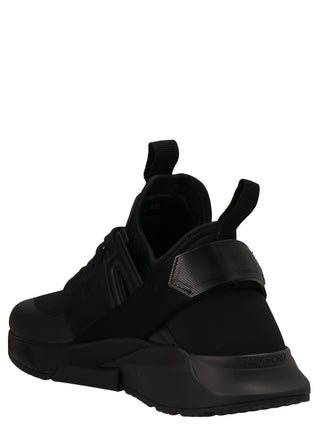 Black Polyethylene Athletic Sneakers
