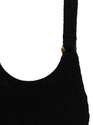 Black Nylon One-Piece Swimsuit