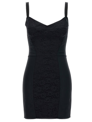 Black Polyester Short Dress
