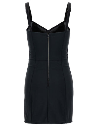 Black Polyester Short Dress
