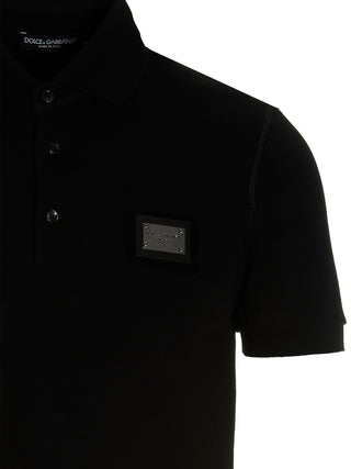 Black Cotton Polo Shirt