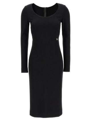 Black Viscose Midi Dress