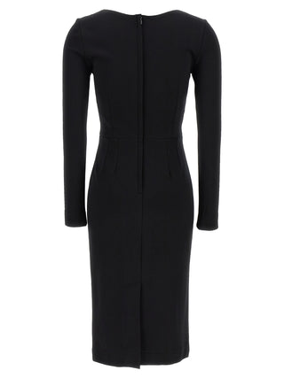 Black Viscose Midi Dress