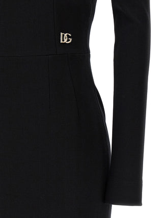 Black Viscose Midi Dress