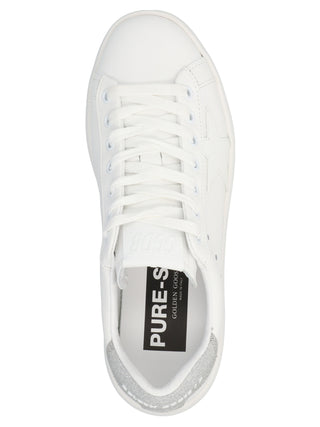 Silver Leather Low Top Sneakers