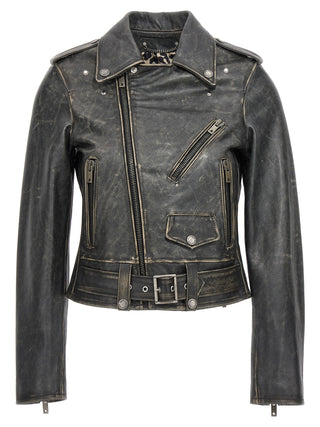 Black Cowhide Leather Jacket