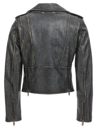 Black Cowhide Leather Jacket