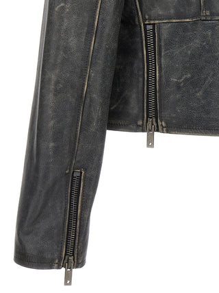Black Cowhide Leather Jacket