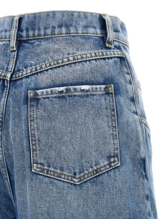 Blue Cotton Straight-Leg Jeans