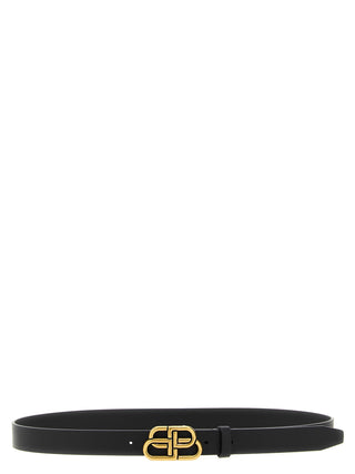 Black Calfskin Thin Belt