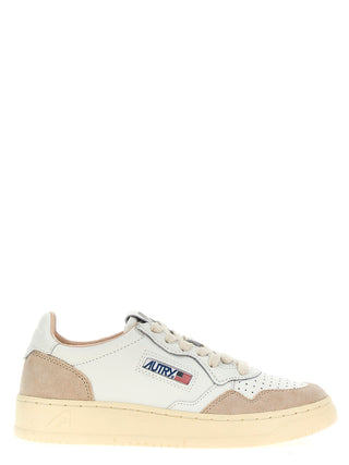 Beige Cowhide Low Top Sneakers