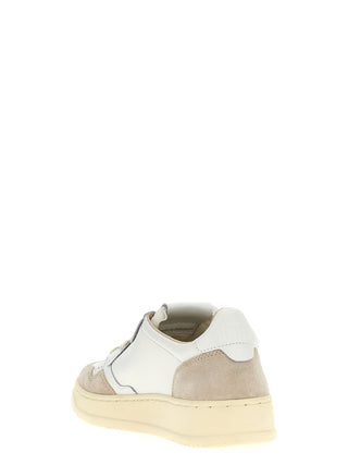 Beige Cowhide Low Top Sneakers