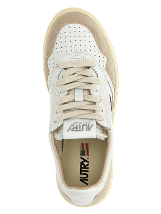 Beige Cowhide Low Top Sneakers
