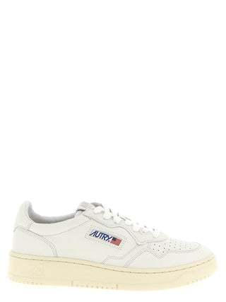 White Goatskin Low Top Sneakers