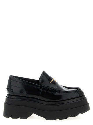 Black Cowhide Platform Loafers