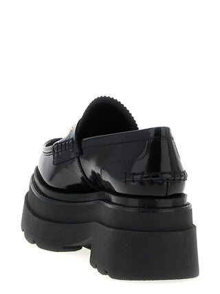 Black Cowhide Platform Loafers