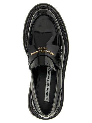 Black Cowhide Platform Loafers