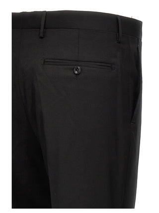 Traje de dos piezas negro de lana virgen