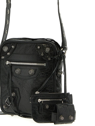 Black Lamb Leather Crossbody Bag