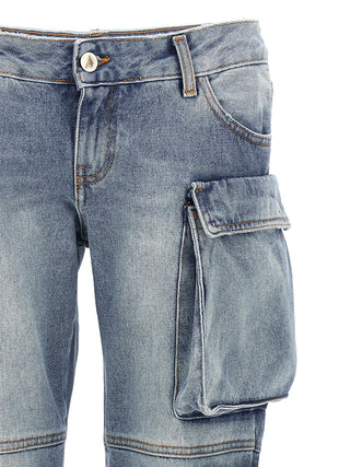 Jeans azules de algodón denim