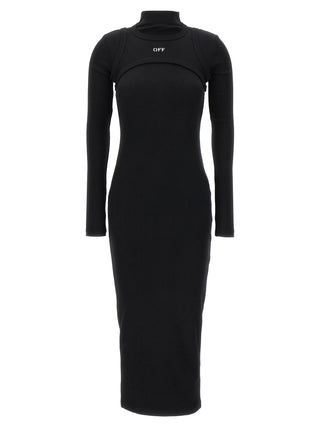 Black Cotton Midi Dress