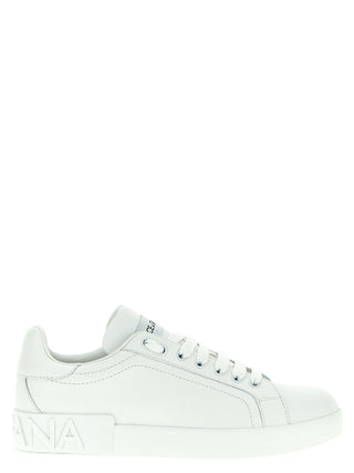 White Calfskin Low Top Sneakers