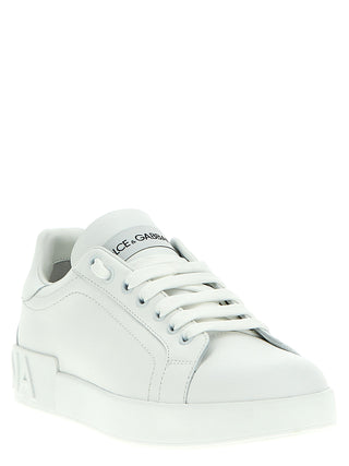 White Calfskin Low Top Sneakers