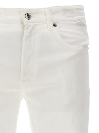 White Cotton Straight-Leg Jeans