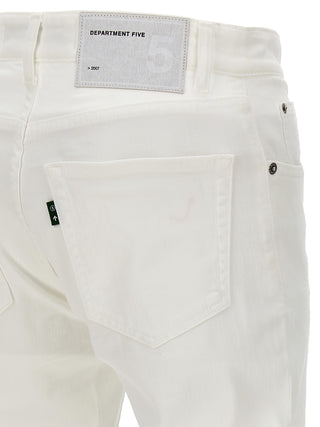 White Cotton Straight-Leg Jeans