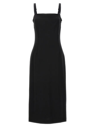 Black Viscose Midi Dress