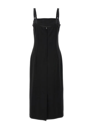 Black Viscose Midi Dress
