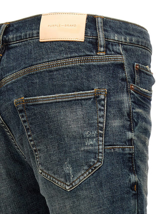 Blue Cotton Flared Jeans