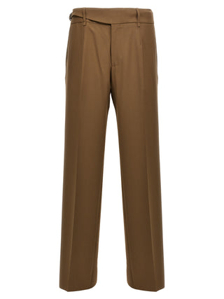 Brown Virgin Wool Dress Pants
