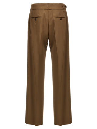 Brown Virgin Wool Dress Pants