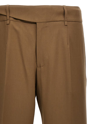 Brown Virgin Wool Dress Pants