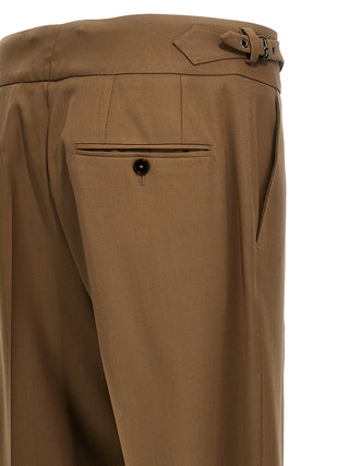 Brown Virgin Wool Dress Pants