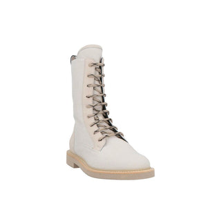 Botas beige de algodón con cordones