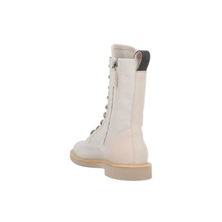 Botas beige de algodón con cordones