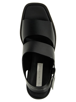 Black Polyester Wedge Sandals