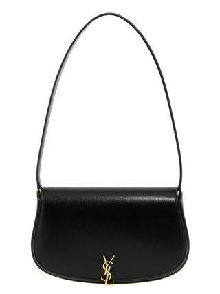 Black Calfskin Shoulder Bag