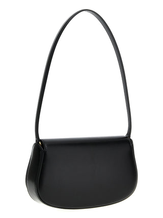 Black Calfskin Shoulder Bag