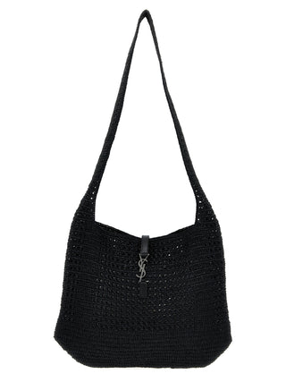 Bolso tote negro de rafia