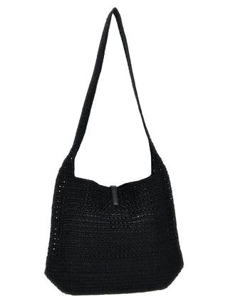 Bolso tote negro de rafia