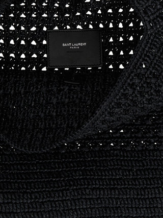 Bolso tote negro de rafia