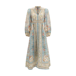 Multicolor Linen Casual Dress