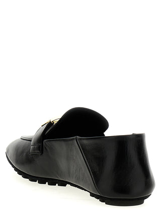 Black Lamb Leather Slip-On Loafers