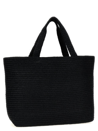 Bolso tote de viscosa negro